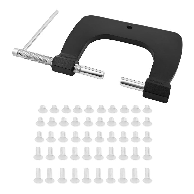 MLWRID Hand Tubular Rivet Tool, 1/8" Semi Tubular Rivet Tool Kit with Aluminum Tubular Rivets for Window Vent, Tonka Toy, Pinball Machine & Coleman Repair – 50Pcs - Image 1